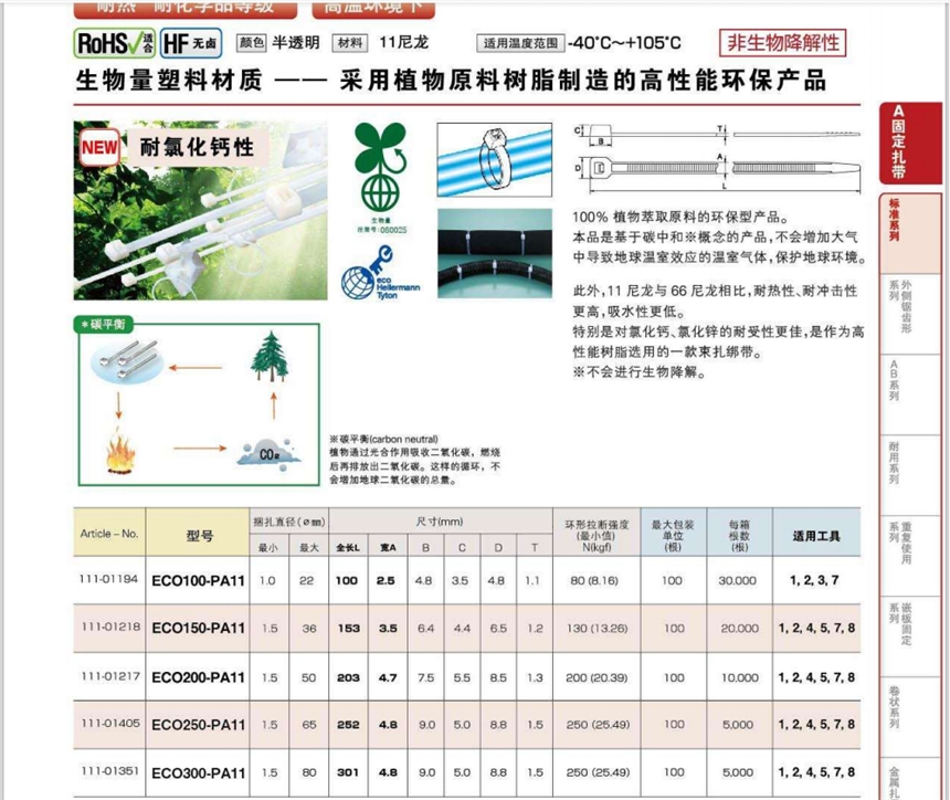 EC0300-PA11海爾曼太通hellermanntyton扎線帶111-01351，尼龍11材質(zhì)